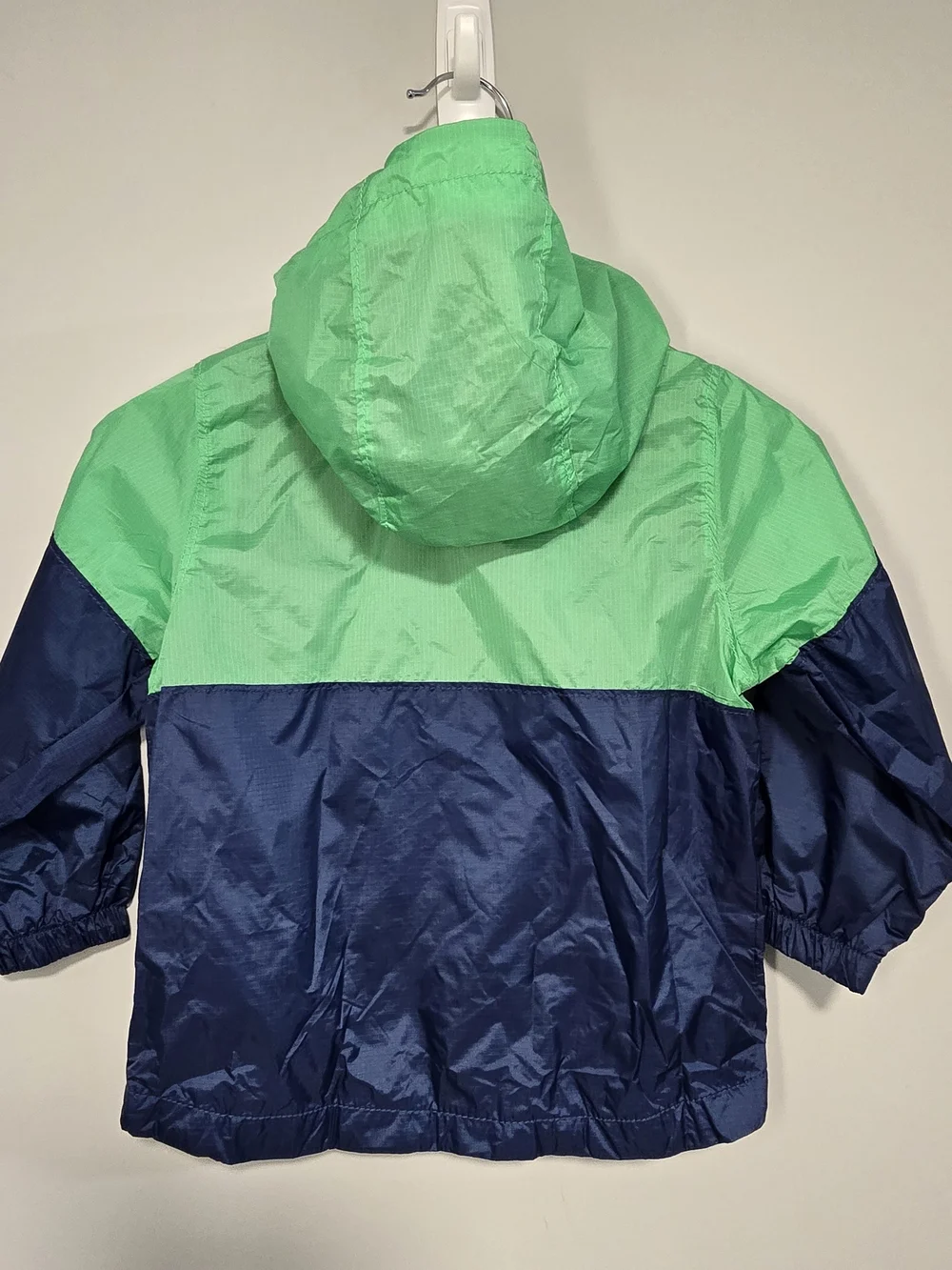 Old Navy Kids' Colorblock Hooded Windbreaker Jacket - Green/Navy 2T